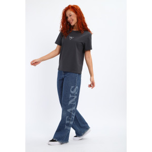 Футболка женская №85558 кулирка пенье (р-ры: 42-56) графит