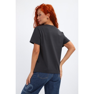 Футболка женская №85558 кулирка пенье (р-ры: 42-56) графит