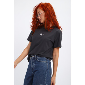 Футболка женская №85558 кулирка пенье (р-ры: 42-56) графит