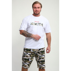 Костюм двойка мужской КМ-01 кулирка (р-ры: 46-56) белый Hunter