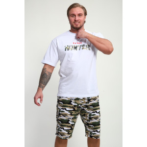 Костюм двойка мужской КМ-01 кулирка (р-ры: 46-56) белый Hunter