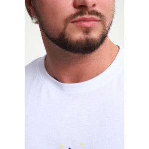 Костюм двойка мужской КМ-01 кулирка (р-ры: 46-56) синий-желтый-белый-Буквы Star Костюм двойка мужской КМ-01 кулирка (р-ры: 46-56) синий-желтый-белый-Буквы Star