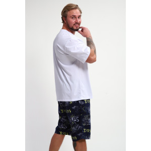 Костюм двойка мужской КМ-01 кулирка (р-ры: 46-56) синий-желтый-белый-Буквы Star Костюм двойка мужской КМ-01 кулирка (р-ры: 46-56) синий-желтый-белый-Буквы Star