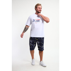 Костюм двойка мужской КМ-01 кулирка (р-ры: 46-56) синий-желтый-белый-Буквы Star Костюм двойка мужской КМ-01 кулирка (р-ры: 46-56) синий-желтый-белый-Буквы Star