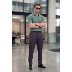 Футболка мужская №14457 пике (р-ры: 48-60) зеленый Футболка мужская №14457 пике (р-ры: 48-60) зеленый