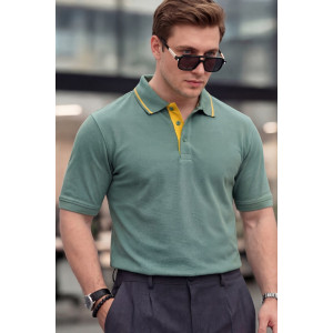 Футболка мужская №14457 пике (р-ры: 48-60) зеленый Футболка мужская №14457 пике (р-ры: 48-60) зеленый