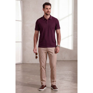 Футболка мужская №14454 пике (р-ры: 48-60) бордовый Футболка мужская №14454 пике (р-ры: 48-60) бордовый