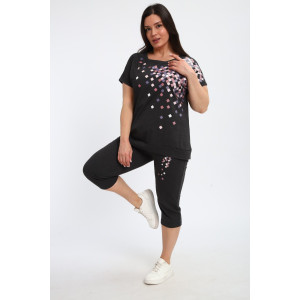 Костюм двойка женский КБЖЖ0142А кулирка (р-ры: L-7XL) графит Костюм двойка женский КБЖЖ0142А кулирка (р-ры: L-7XL) графит