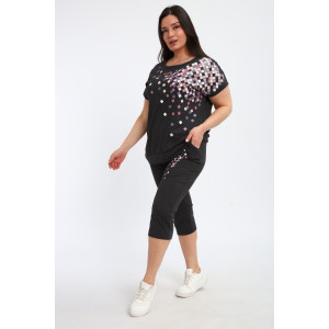 Костюм двойка женский КБЖЖ0142А кулирка (р-ры: L-7XL) графит Костюм двойка женский КБЖЖ0142А кулирка (р-ры: L-7XL) графит