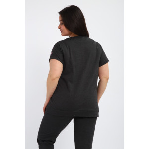 Костюм двойка женский КБЖЖ0142А кулирка (р-ры: L-7XL) графит Костюм двойка женский КБЖЖ0142А кулирка (р-ры: L-7XL) графит