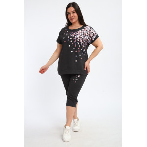 Костюм двойка женский КБЖЖ0142А кулирка (р-ры: L-7XL) графит Костюм двойка женский КБЖЖ0142А кулирка (р-ры: L-7XL) графит