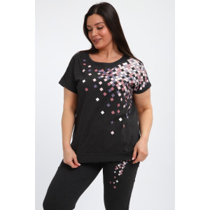 Костюм двойка женский КБЖЖ0142А кулирка (р-ры: L-7XL) графит Костюм двойка женский КБЖЖ0142А кулирка (р-ры: L-7XL) графит