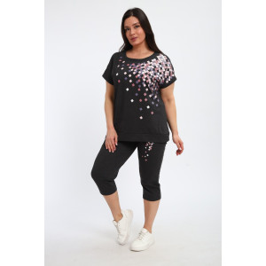 Костюм двойка женский КБЖЖ0142А кулирка (р-ры: L-7XL) графит Костюм двойка женский КБЖЖ0142А кулирка (р-ры: L-7XL) графит