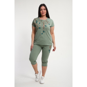 Костюм двойка женский КБЖЖ0142А кулирка (р-ры: L-7XL) фисташковый Костюм двойка женский КБЖЖ0142А кулирка (р-ры: L-7XL) фисташковый