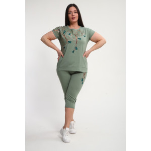 Костюм двойка женский КБЖЖ0142А кулирка (р-ры: L-7XL) фисташковый Костюм двойка женский КБЖЖ0142А кулирка (р-ры: L-7XL) фисташковый