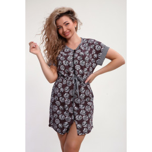 Халат женский №37008 кулирка (р-ры: 46-56) коричневый Халат женский №37008 кулирка (р-ры: 46-56) коричневый