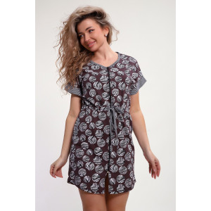 Халат женский №37008 кулирка (р-ры: 46-56) коричневый Халат женский №37008 кулирка (р-ры: 46-56) коричневый