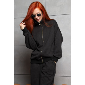 Костюм двойка женский №2286/1 капитоний (р-ры: 42-54) черный Костюм двойка женский №2286/1 капитоний (р-ры: 42-54) черный