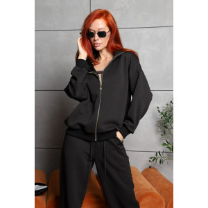 Костюм двойка женский №2286/1 капитоний (р-ры: 42-54) черный Костюм двойка женский №2286/1 капитоний (р-ры: 42-54) черный