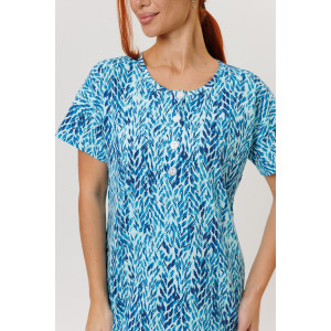 Туника женская №2274 кулирка (р-ры: 48-58) бирюза