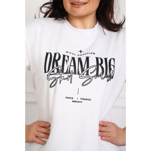 Туника женская №88557 кулирка с лайкрой пенье (р-ры: 46-76) белый