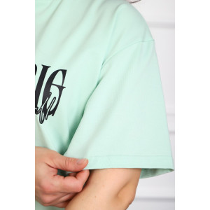 Туника женская №88557 кулирка с лайкрой пенье (р-ры: 46-76) мята