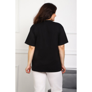 Туника женская №88557 кулирка с лайкрой пенье (р-ры: 46-76) черный