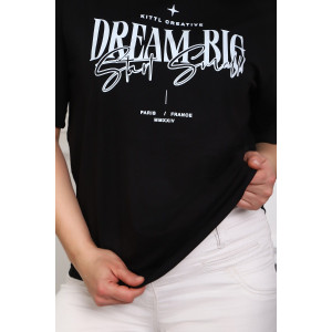 Туника женская №88557 кулирка с лайкрой пенье (р-ры: 46-76) черный