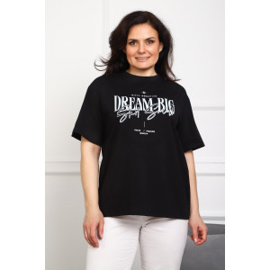 Туника женская №88557 кулирка с лайкрой пенье (р-ры: 46-76) черный