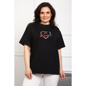 Туника женская №88556 кулирка с лайкрой пенье (р-ры: 46-76) черный