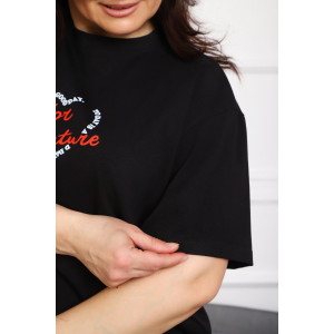 Туника женская №88556 кулирка с лайкрой пенье (р-ры: 46-76) черный