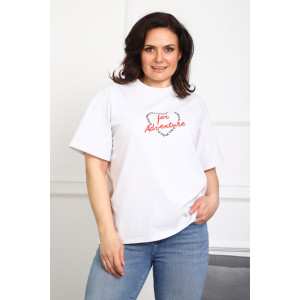 Туника женская №88556 кулирка с лайкрой пенье (р-ры: 46-76) белый