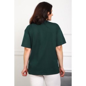 Туника женская №88555 кулирка с лайкрой пенье (р-ры: 46-76) темно-зеленый