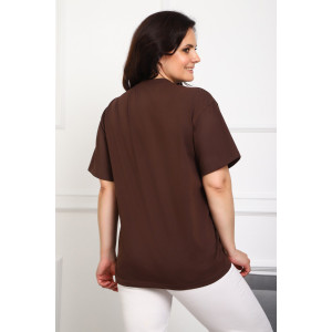 Туника женская №88555 кулирка с лайкрой пенье (р-ры: 46-76) коричневый
