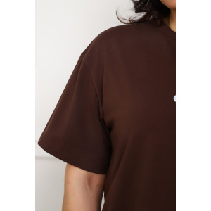 Туника женская №88555 кулирка с лайкрой пенье (р-ры: 46-76) коричневый