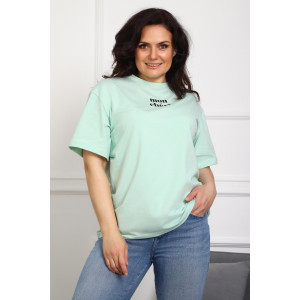 Туника женская №88555 кулирка с лайкрой пенье (р-ры: 46-76) мята