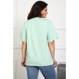 Туника женская №88555 кулирка с лайкрой пенье (р-ры: 46-76) мята