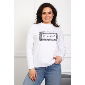 Лонгслив женский №88554 кулирка с лайкрой пенье (р-ры: 46-76) белый