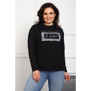 Лонгслив женский №88554 кулирка с лайкрой пенье (р-ры: 46-76) черный