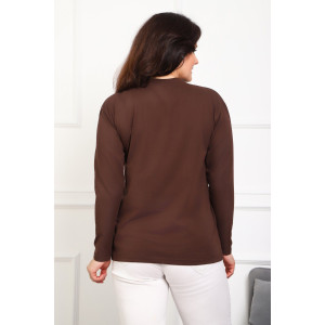 Лонгслив женский №88553 кулирка с лайкрой пенье (р-ры: 46-76) коричневый