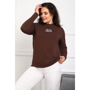Лонгслив женский №88553 кулирка с лайкрой пенье (р-ры: 46-76) коричневый
