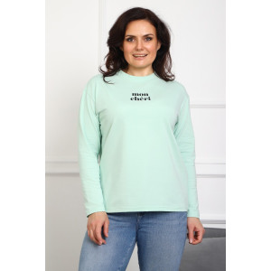 Лонгслив женский №88553 кулирка с лайкрой пенье (р-ры: 46-76) мята