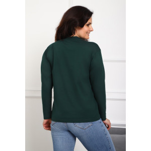 Лонгслив женский №88553 кулирка с лайкрой пенье (р-ры: 46-76) темно-зеленый
