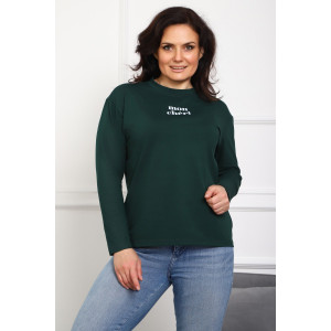 Лонгслив женский №88553 кулирка с лайкрой пенье (р-ры: 46-76) темно-зеленый