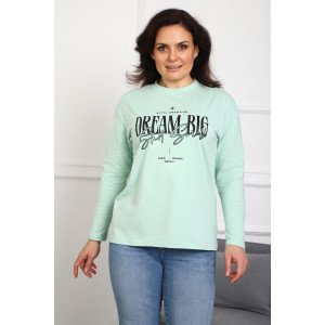 Лонгслив женский №88552 кулирка с лайкрой пенье (р-ры: 46-76) мята