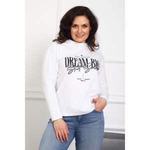 Лонгслив женский №88552 кулирка с лайкрой пенье (р-ры: 46-76) белый