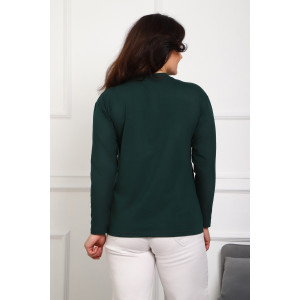 Лонгслив женский №88552 кулирка с лайкрой пенье (р-ры: 46-76) темно-зеленый