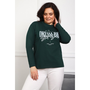 Лонгслив женский №88552 кулирка с лайкрой пенье (р-ры: 46-76) темно-зеленый