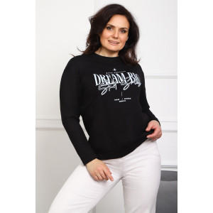 Лонгслив женский №88552 кулирка с лайкрой пенье (р-ры: 46-76) черный