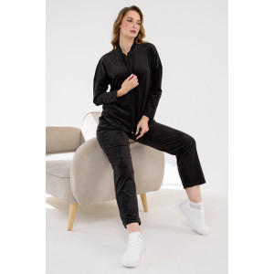 Костюм двойка женский "Домашний 2" 2252-В трикотаж (последний размер) черный 56,58